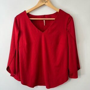 HALARA Red Women's Blouse with split sleeves